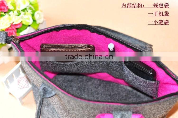 wool women tote felt bag for women casual felt handbags female shopper bag felt shoulder women bag