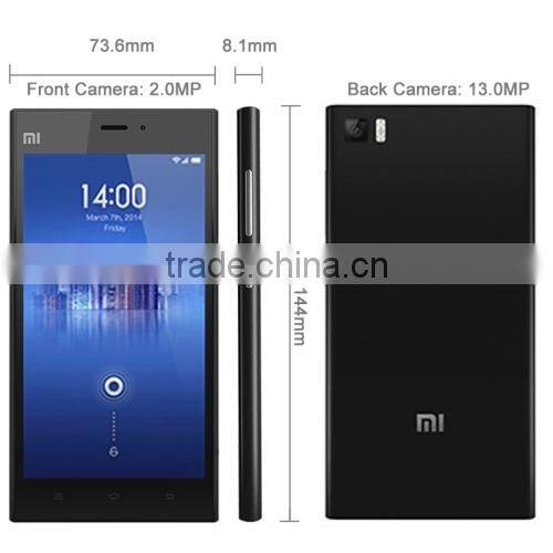 Original Quad Core Xiaomi Mi 3 64GB Black 3G smart phone