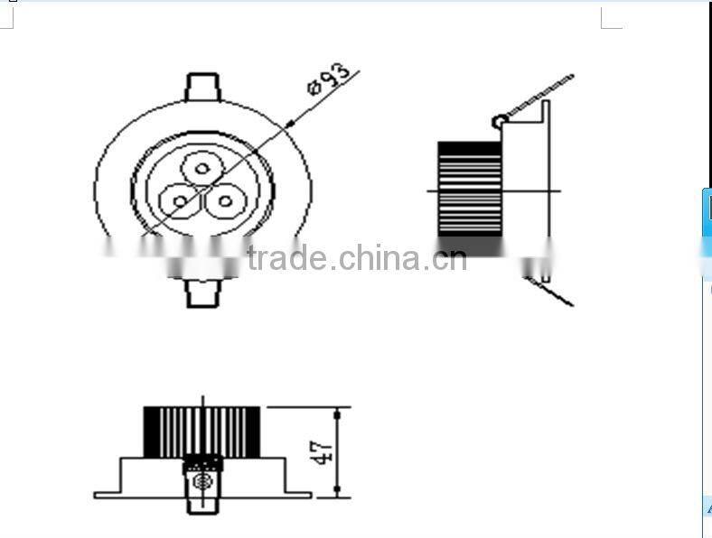 Dimmable 3w led ceiling light