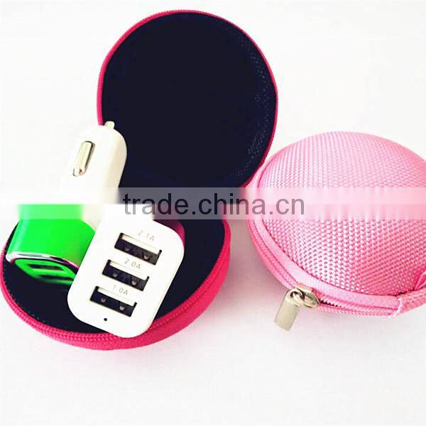 5.1a portable usb car charger 3 usb ports car charger adapter for smartphone