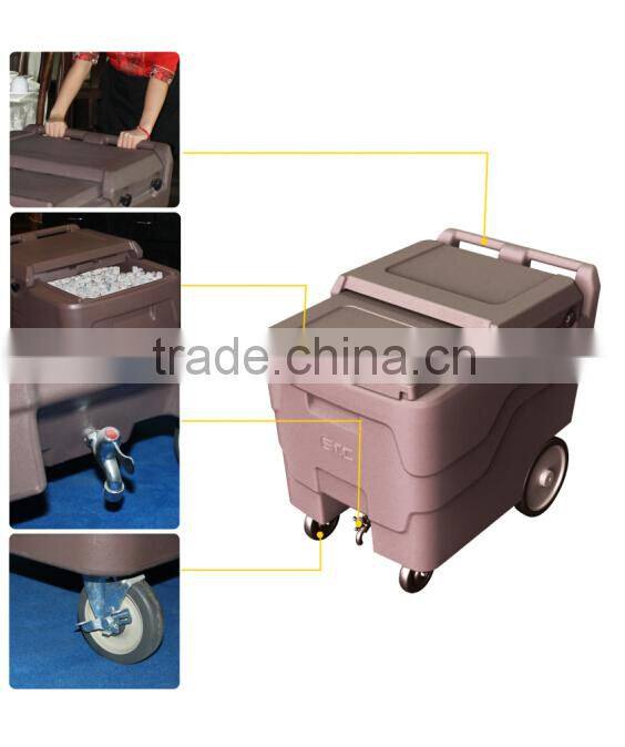 110L Plastic ice cool carts, ice storage carts for cooling