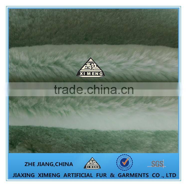 pink polyester faux rabbit fur moving blanket for sofa