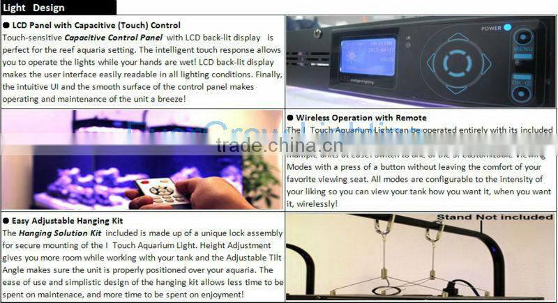 Touch Control 120W Auto Dimming Pendent LED Aquarium Lamps for Marine Coral Reef Tank