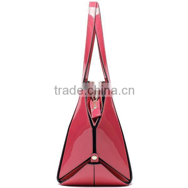 Ladies unique sexangle charm shape pink color candy handbags