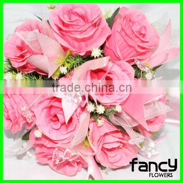 9 heads bride hand flower artificial rose flower