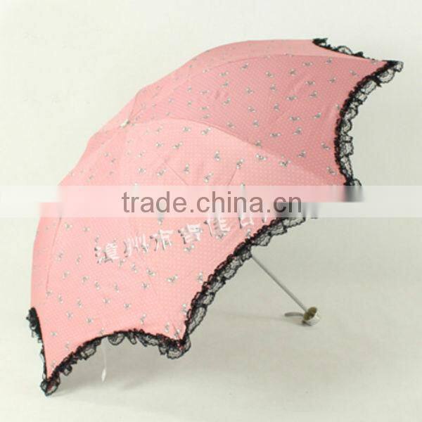 LB315 eye-catching color promotional gift pink lace umbrella