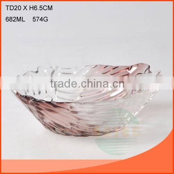 2200ml clear glass food and fruit bowl in blue