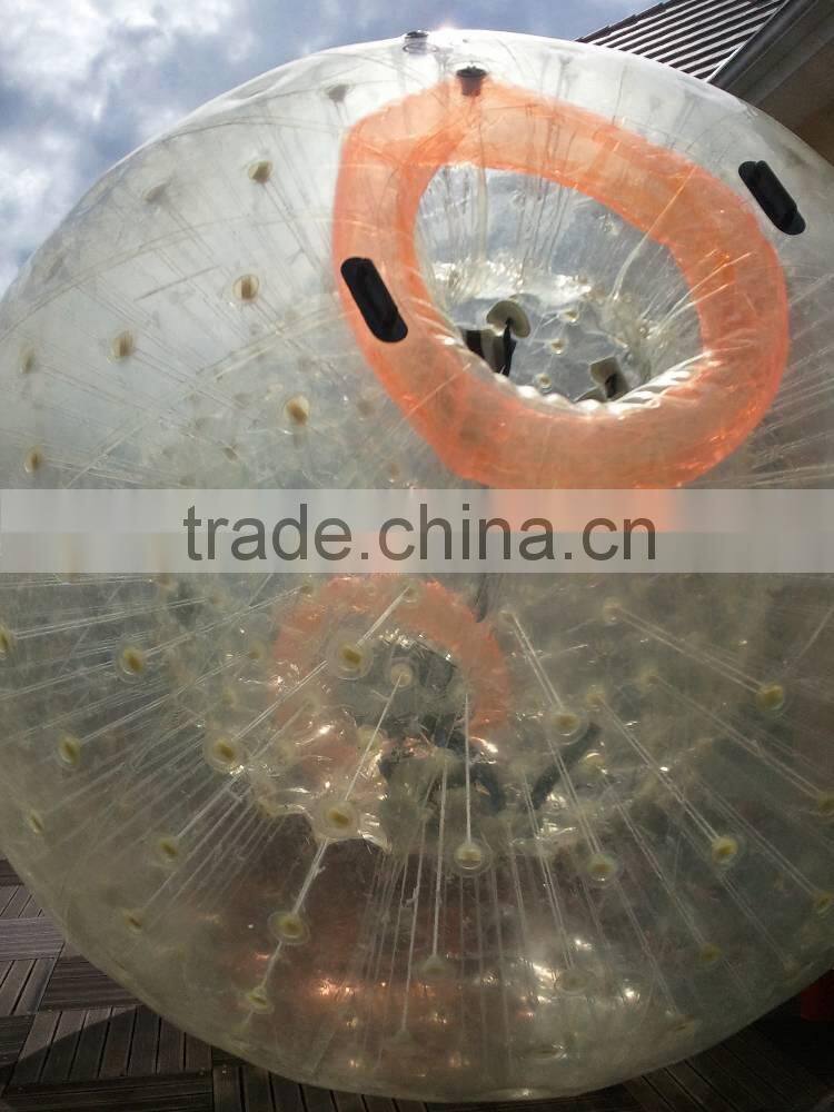 high standard inflatable body zorb ball, soccer bumper bubble ball, grass ball