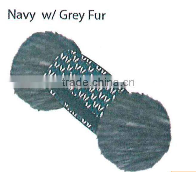 Fashion Winter promotional customized ribbed acrylic knitted headband collection with faux fur earmuff's