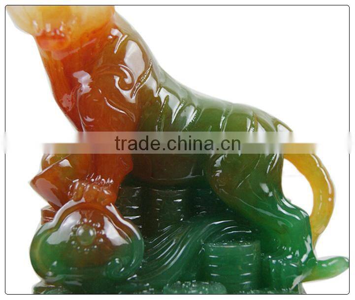 jade color resin tiger statue , fengshui tiger