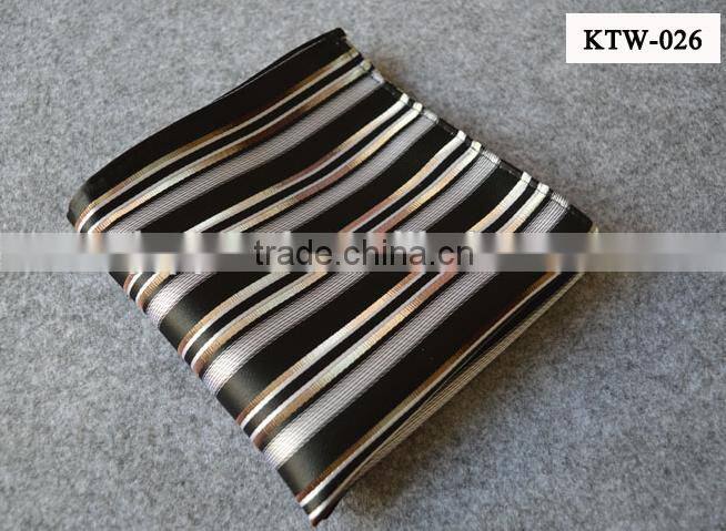 Black Satin Stripe Pocket Square
