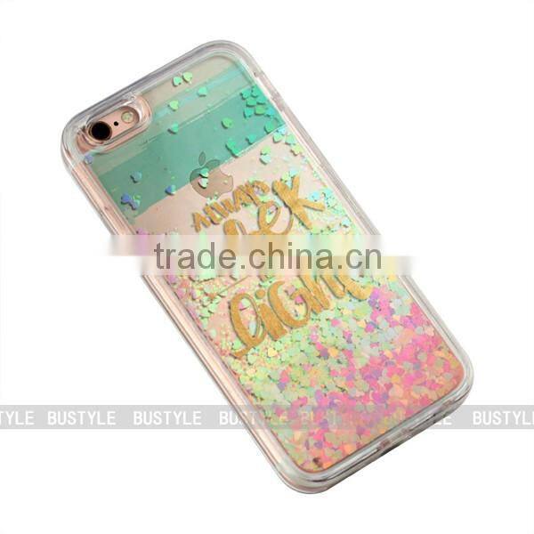 Custom Transparent Liquid Glitter Case for iPhone for Samsung Mobile Phone Cover