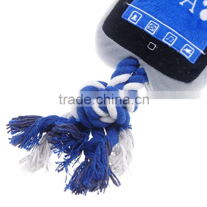 Short Plush Puppies Dog Toys Shape With Cotton Rope Brand New Cat Training Toys BB Squeaker Safe Non-toxic Dog Play Toys