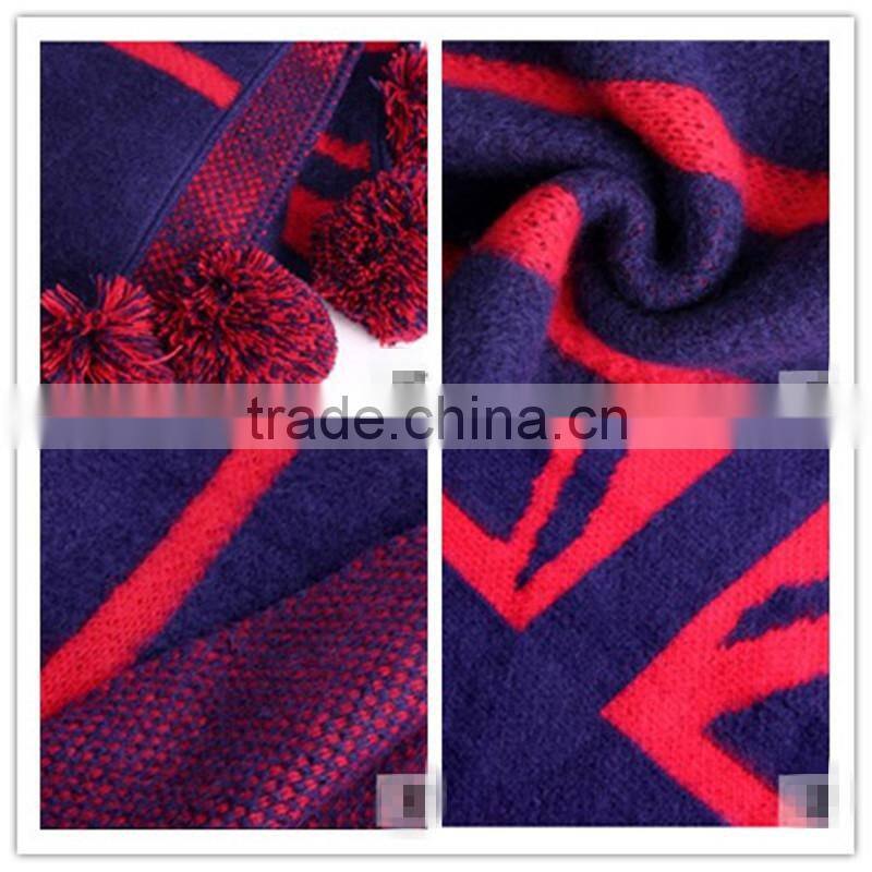 100% acrylic chunky women scarf double knitted scarf