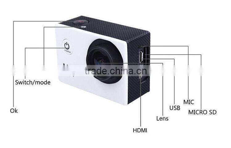 1.5 Inch LCD Screen 1080P Full HD 12M Pixel CMOS Sensor Waterproof Sports DV Camera
