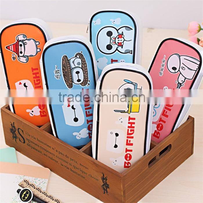 Large canvas wholesale pencil case for kids Baymax pen bag