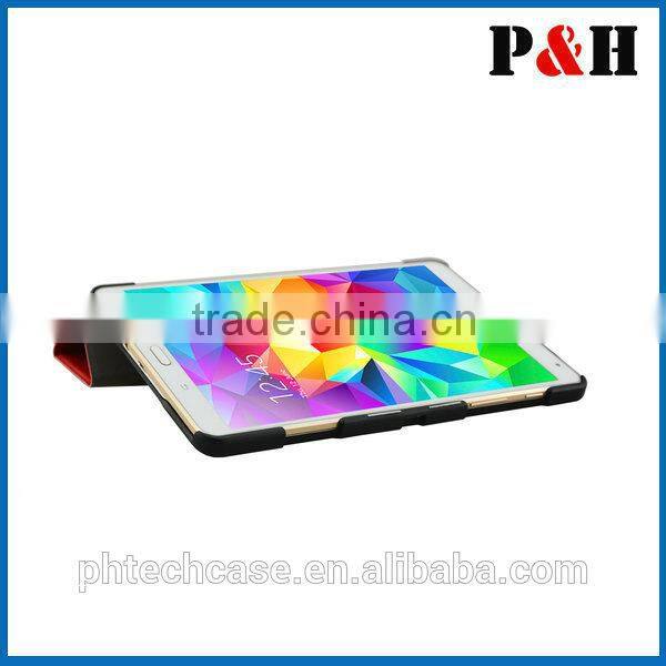 2014 new PU Leather Multi-Folding Folio Wallet Case for SAMSUNG TAB S 8.4