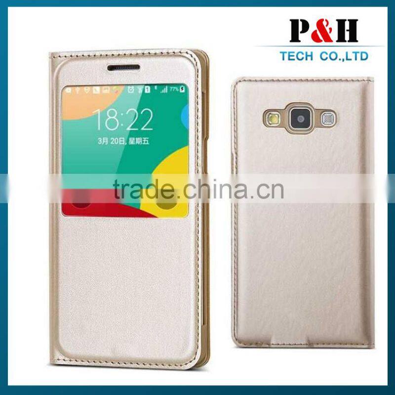 Book flip PU leather stand case cover for Samsung galaxy E7