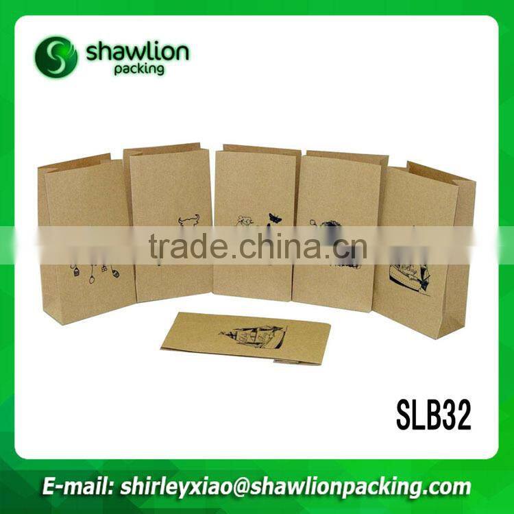 High quality recycle kraft material food paper bag for wholesale