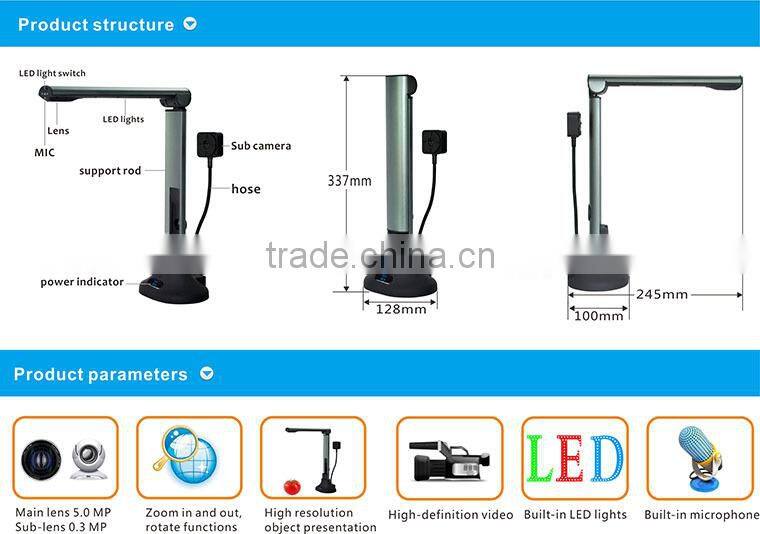 high resolution document camera for teachers and presenter