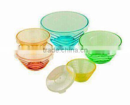 Glassware Dinner Set Plastic Lid Glass Storage Bowl