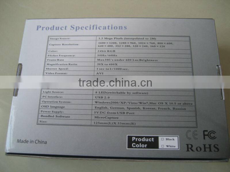 USB digital microscope with 2.0M camera/Magnify mini USB Microscope Camera