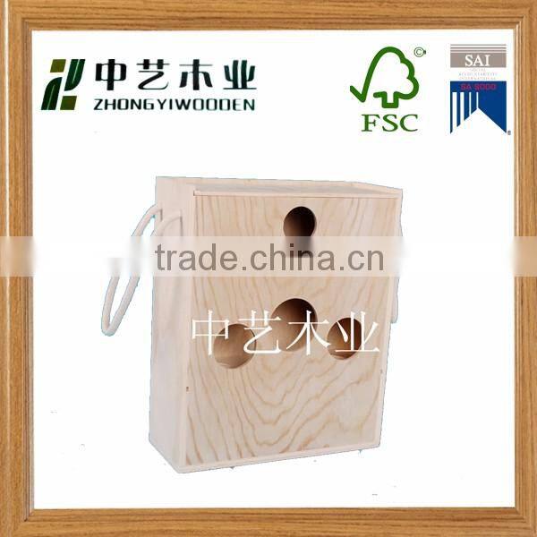 China wholesale high end wooden wine box with holder