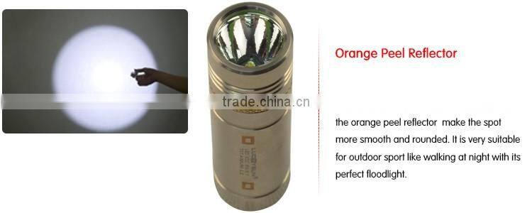 Transparent reflector Grade 2 Titanium Alloy Q5 300lm Memory 6-Mode Led Flash Light mini pocket size