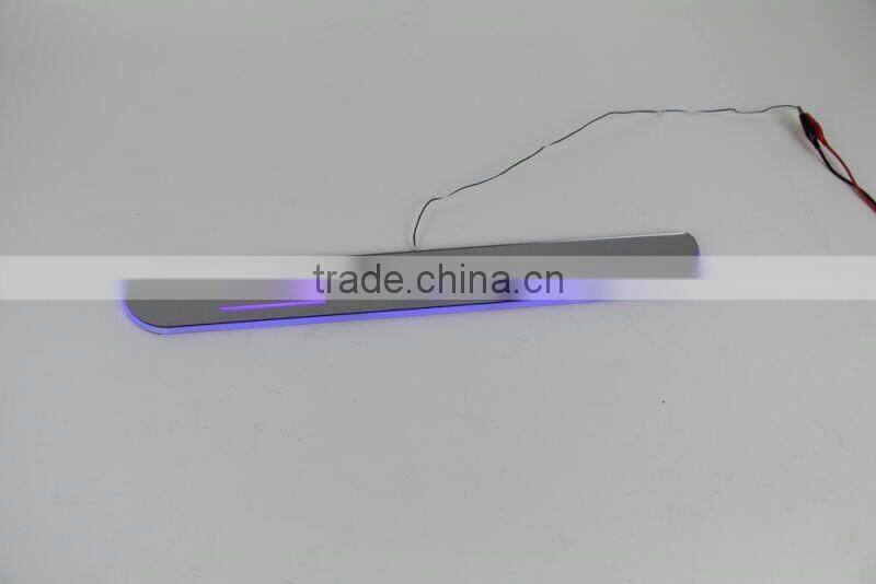 led door step light moving door scuff light for Peugeot 2008 2014-2015 led car door sill plate light