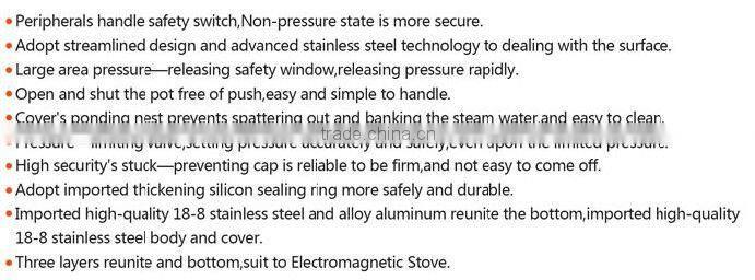 6L 24cm Diameter Pressure cooker 6L fast cookware