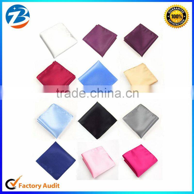Factory Price Wedding Silk Solid Color Soft Pocket Square For Bridegroom
