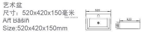 new design art basin ceramic bathroom white basin square shape new design single hole wash basinYB003