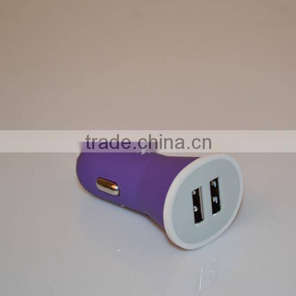 shenzhen factory high quality colorful dual usb car charger