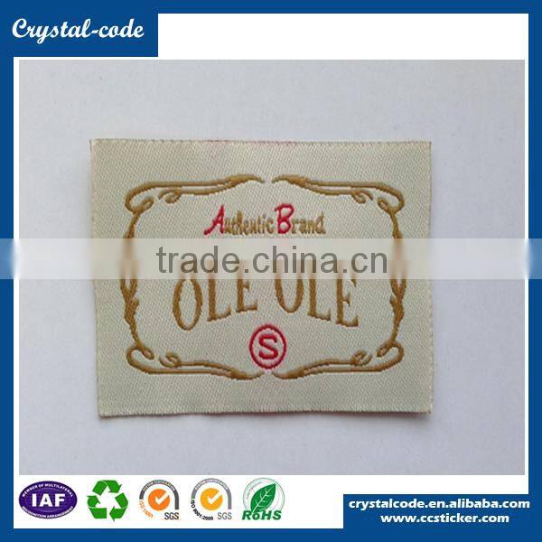 Printing Brand Name fabric garment decoration washable woven label