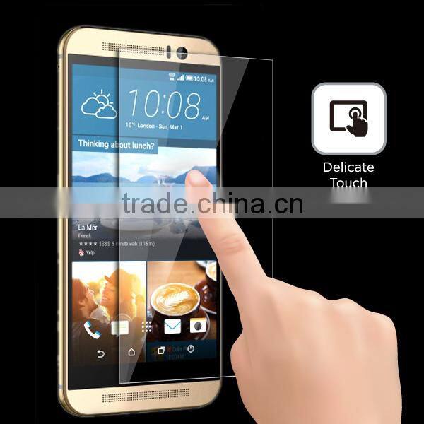 9H hardness for tempered glass screen protector htc one M9,for HTC M9 screen guard