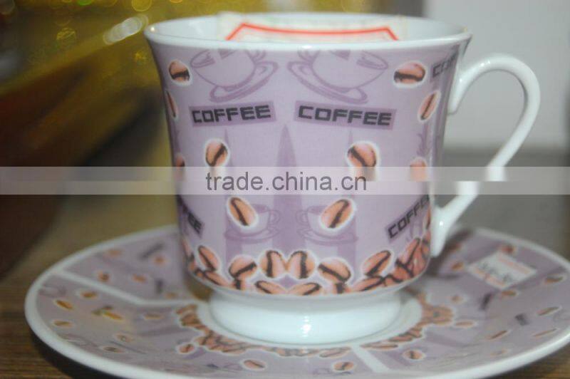 hot sale porcelain ceramic coffee cup andsaucer set