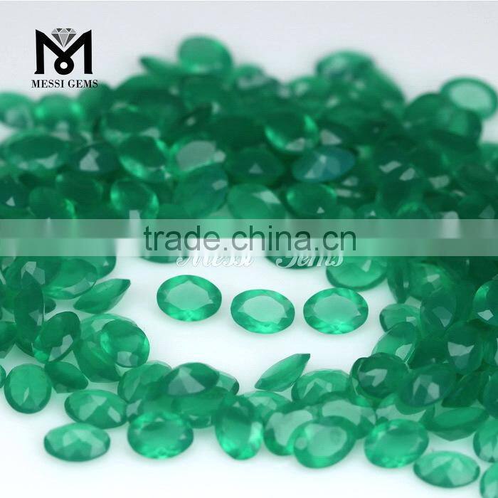 2015 Top Quality Gemstone Green Oval Cut 5 x 7 Synthetic Glass