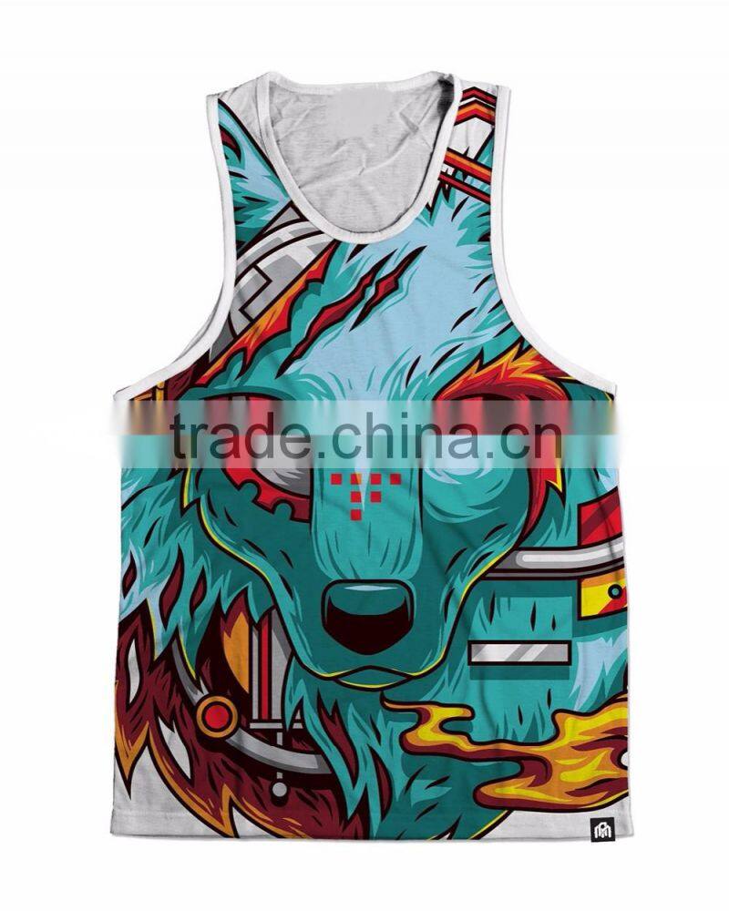 camo sublimated running singlet