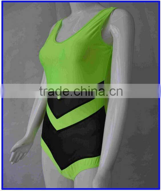 Sexy high waist bikini one piece japanese girls shiny sewing swimsuit