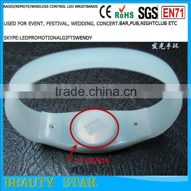 Hot selling led bracelet logo,customized led bracelet logo,radio/remote/wireless led bracelet logo for party,festival