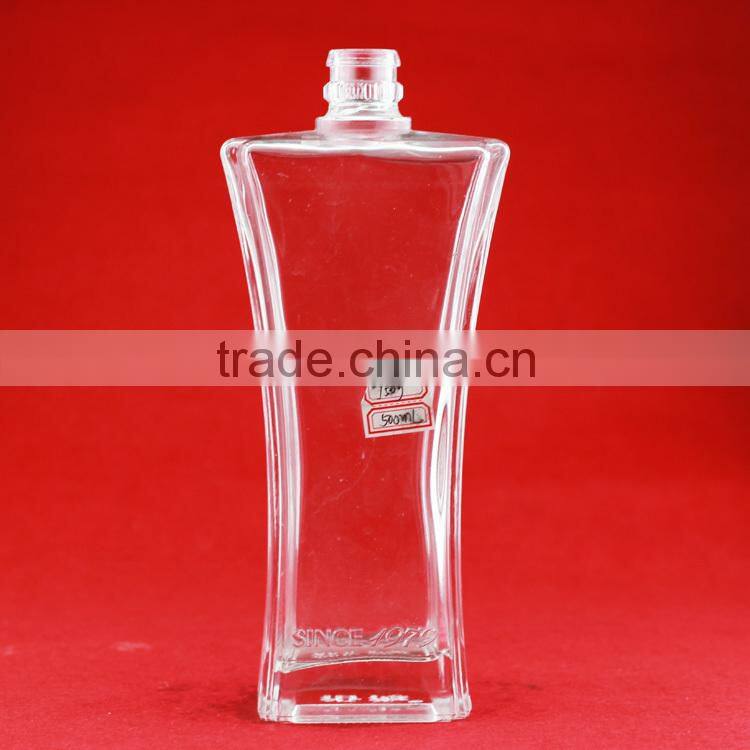 Hot designs alcohol glass bottle empty glass bottle 375ml ice liquor bottles