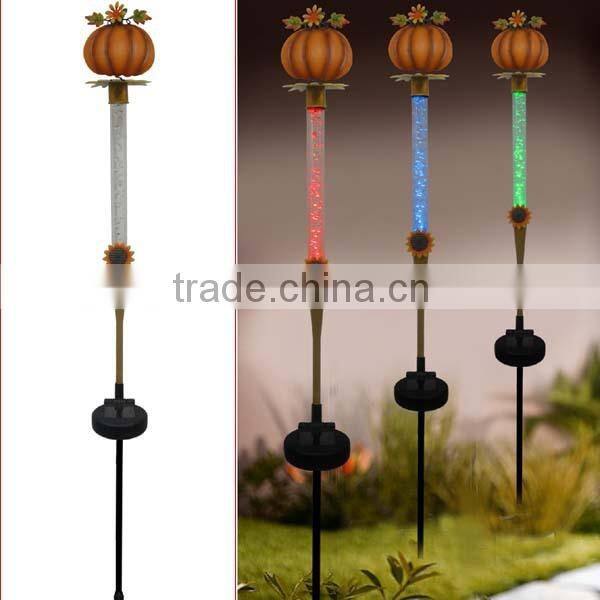 Harvest festival decorations pumpkin crystal metal garden stakes for Harvest ornaments