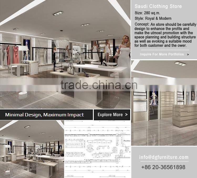 New hot sale fashion wooden clothes shop counter table design