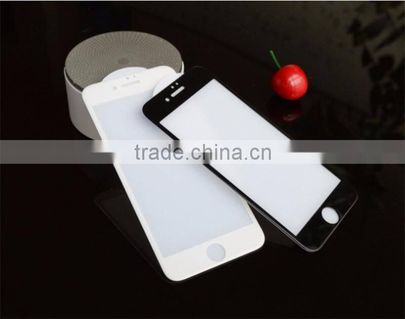 3D full cover silk print white tempered glass screen protector for iPhone 7