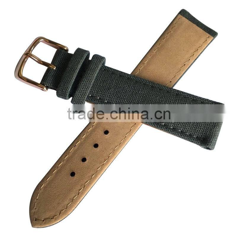 Leather Stitched Cotton Canvas Nato Antistatic Wrist Band