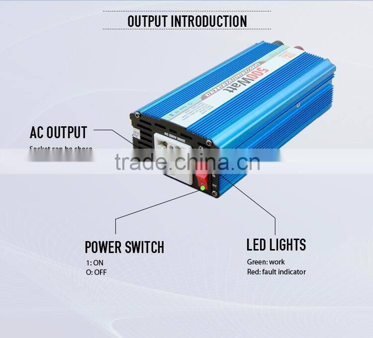 Home Use Off Grid DC/AC Pure Sine Wave Solar Inverter 500W