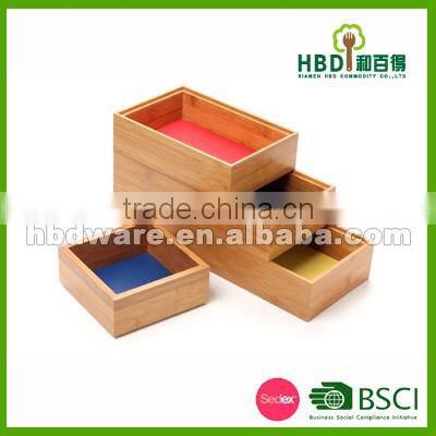 Set top box set, 4 pcs bamboo box set