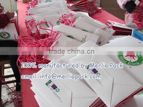 food carrier bags thick pink PP rope handles bag tourism shopper bags