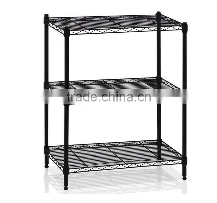 3 tiers Steel Metro shelf ;Steel Wire Shelf System with Chrome finish