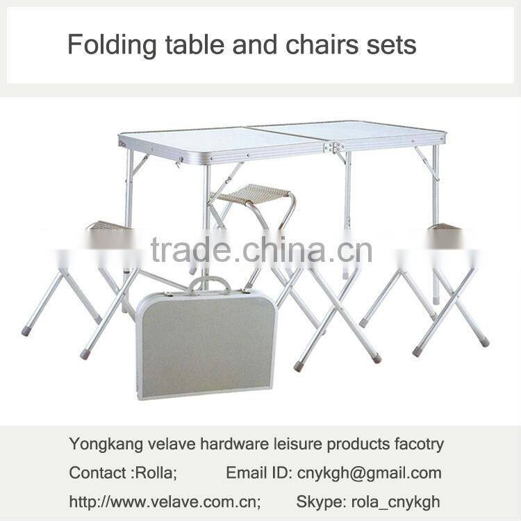 Foldable Aluminium table and chairs for camping sets